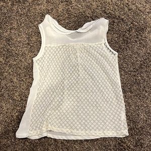 White/cream sheer top size small with cute collar